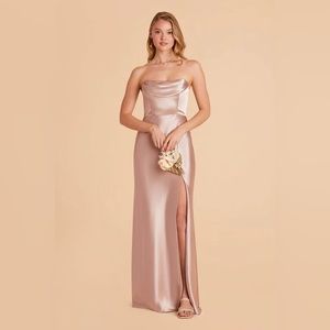 Birdy Grey Shiny Satin Taupe Mia Convertible Dress